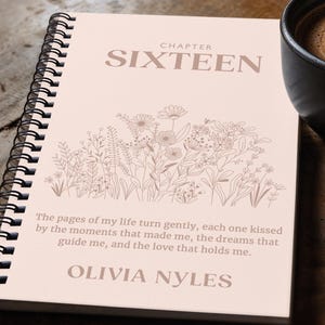 16th Birthday Gift, Custom Name Journal, Chapter 16 Birthday Journal, Turning Sixteen Notebook, Personalised Bday Present For Best Friend