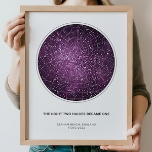 Custom Star Map Print, Night We Met Anniversary Gift, Night Sky Print, Star Map Poster, Wedding Gift, Constellation Print, Personalised Gift