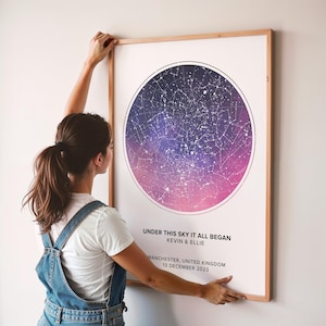 Custom Star Map Print, Night We Met Anniversary Gift, Night Sky Print, Star Map Poster, Wedding Gift, Constellation Print, Personalised Gift