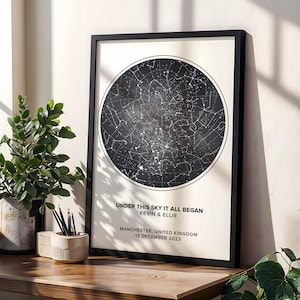 Custom Star Map Print, Night We Met Anniversary Gift, Night Sky Print, Star Map Poster, Wedding Gift, Constellation Print, Personalised Gift
