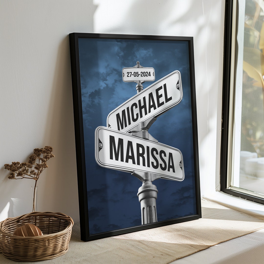 Personalized Street Sign Canvas or Poster, Unique Wedding Gift for ...