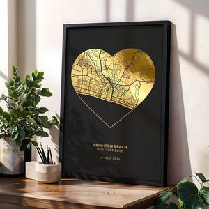 Folien-Herzkarte Druck, wo wir uns trafen, wo alles begann, personalisierte Kunst, Jahrestagsgeschenke für Eltern, einzigartiges Hochzeitsgeschenk für Paare
