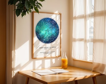 Custom Star Map Print, Night We Met Anniversary Gift, Night Sky Print, Star Map Poster, Wedding Gift, Constellation Print, Personalised Gift