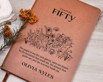 50th Birthday Gift, Custom Name Journal, Chapter 50 Birthday Journal, Turning Fifty Notebook, Personalised Bday Present For Mom, Sister