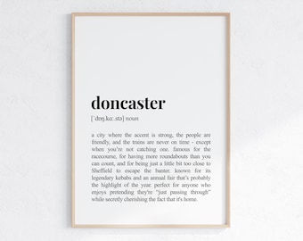 Doncaster Funny Definition Print, Housewarming Gift Idea, Humorous Dictionary Poster, Sassy Travel Poster, Printable Digital Download