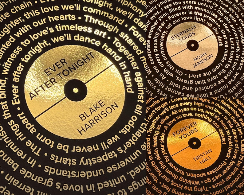 Wedding Song Lyrics - Custom Foil Print