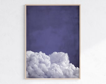 Väggkonst med lavendellila moln, minimalistisk violett väggkonst, abstrakt konsttryck, vintage molnkonstverk, utskrivbar digital nedladdning