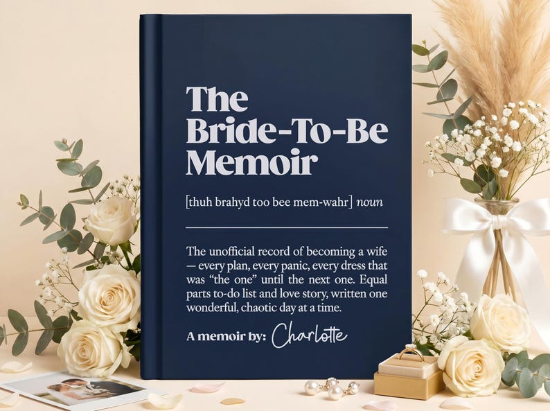 Bride to Be Memoir Notebook, Legacy Journal Gift for Her, Personalised Wedding Planner Book, Engagement Gift, Custom Name Diary
