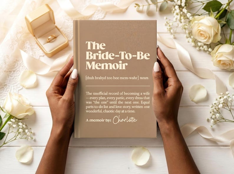 Bride to Be Memoir Notebook, Legacy Journal Gift for Her, Personalised Wedding Planner Book, Engagement Gift, Custom Name Diary