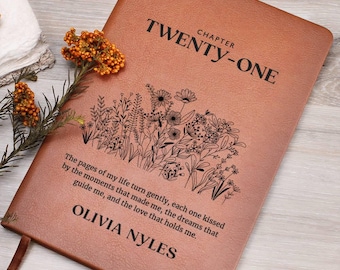 21st Birthday Gift, Custom Name Journal, Chapter 21 Birthday Journal, Turning Twenty-One Notebook, Personalised Bday Present For Best Friend