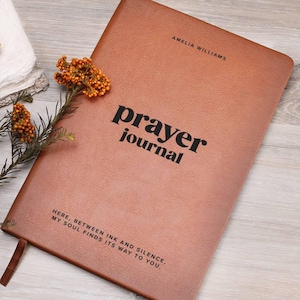 Personalized Prayer Journal, Custom Prayer Notebook, Bible Study Journal, Leather Prayer Planner, Thoughtful Christian Gift For Pastor