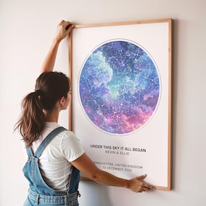 Custom Star Map Print, Night We Met Anniversary Gift, Night Sky Print, Star Map Poster, Wedding Gift, Constellation Print, Personalised Gift