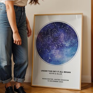Custom Star Map Print, Night We Met Anniversary Gift, Night Sky Print, Star Map Poster, Wedding Gift, Constellation Print, Personalised Gift