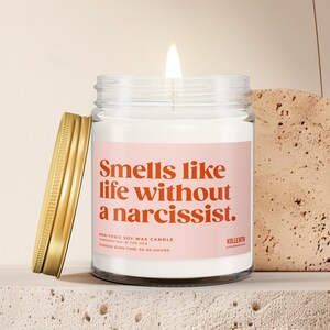 Divorce Candle, Funny Divorce Gift, Smells Like Life Without A Narcissist, Divorce Party Gift For Newly Divorced, Happily Divorced
