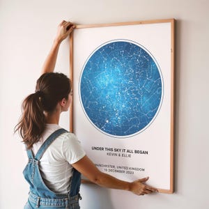 Custom Star Map Print, Night We Met Anniversary Gift, Night Sky Print, Star Map Poster, Wedding Gift, Constellation Print, Personalised Gift