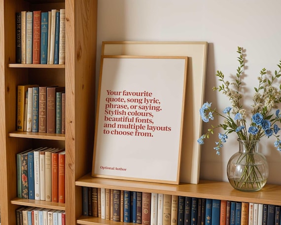 Custom Quote Print | Personalised Poem, Song Lyric, Phrase or Saying | Framed or Unframed Poster, Canvas or Sign | Retro Typography Art