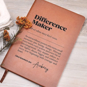 Personalisiertes Vegan Leder Journal: Benutzerdefinierte Unterschied Maker Geschenk, Luxus Mitarbeiter oder Lehrer Geschenk