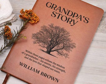 Grandpa Story Journal, aangepaste naam oude boek, sentimenteel aandenken geheugenboek