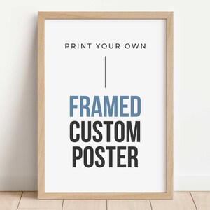 Imprima y enmarque cualquier cosa, impresión ENMARCADA, imprima su propio póster, imagen o fotos, servicio de impresión personalizado, cargue su propia obra de arte