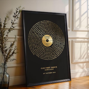 Wedding Song Lyrics - Custom Gold Foil Print