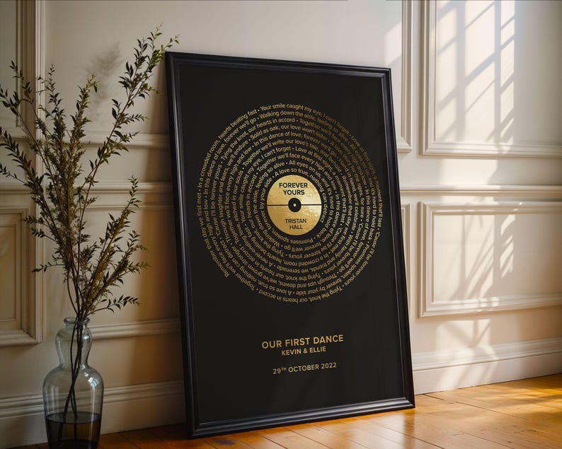 Wedding Song Lyrics - Custom Gold Foil Print