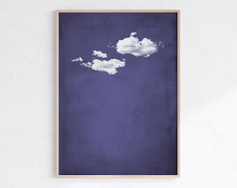 Väggkonst med lavendellila moln, minimalistisk violett väggkonst, abstrakt konsttryck, vintage molnkonstverk, utskrivbar digital nedladdning