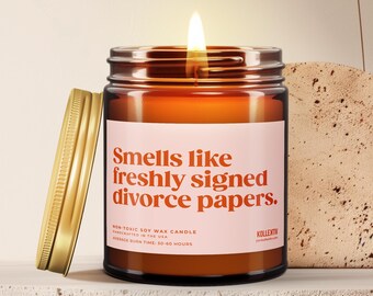 Divorce Candle, Smells Like Freshly Signed Divorce Papers, Funny Breakup Gift