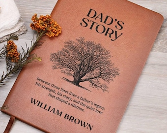 Diario delle storie di papà, libro personalizzato con il nome, ricordo scritto a mano.