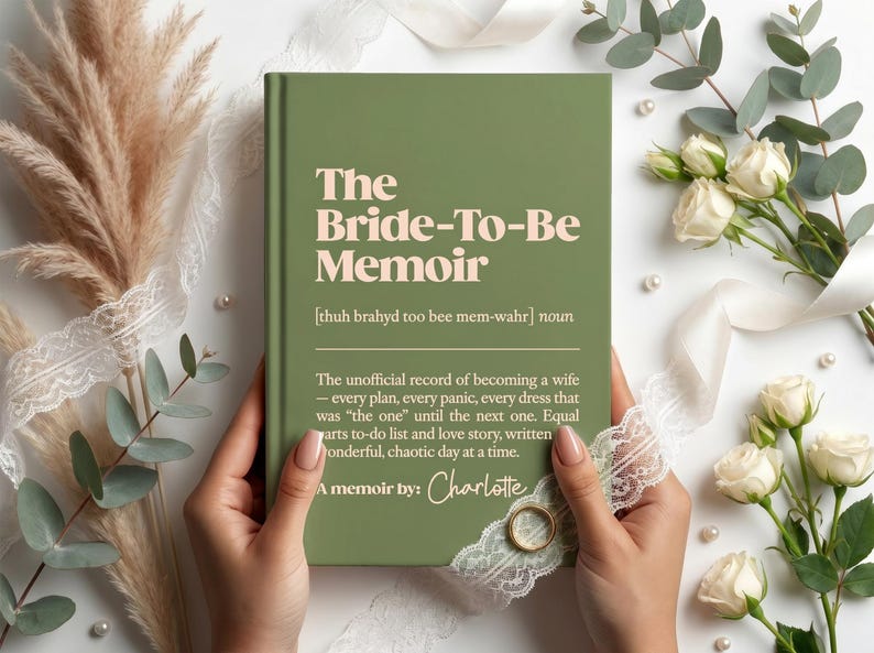 Bride to Be Memoir Notebook, Legacy Journal Gift for Her, Personalised Wedding Planner Book, Engagement Gift, Custom Name Diary