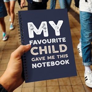 Mi hijo favorito me regaló este cuaderno, regalo divertido para papá, cuaderno sarcástico para padres, diario de bromas para el Día del Padre