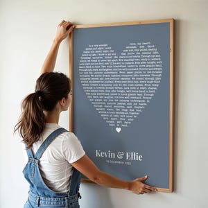 Impressão de letras personalizadas, presente de letras de músicas de casamento, pôster de letras de primeira dança, presente de primeiro aniversário para casal, impressão de letras em formato de coração