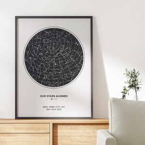 Custom Star Map by Date, Digital Download Night Sky Print, Last Minute ...