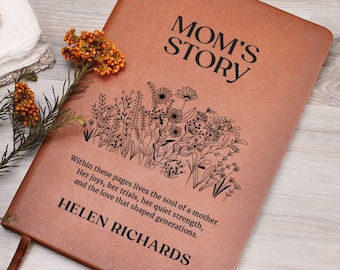 Mom's Story Journal With Custom Name, Handwritten Family Keepsake, Sentimental Memory Book for Mum, Personalised Mother's Legacy Gift