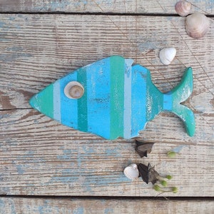 Wooden Fish Wall Decor Fish Decor Painted Fish Decor Fish Art Sea Art Fish Wall Hanging