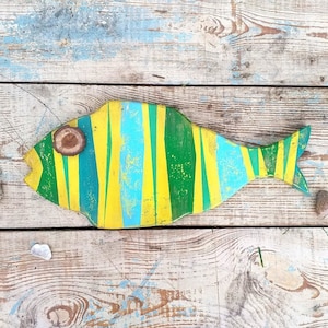 Big Tropical Fish, Fish Art, Painted Fish Art, Wood Fish Wall Hanging,  Fish Decor, Fish Art Sea,  Wall Art, Wooden Fish Wall Decor, Nursery