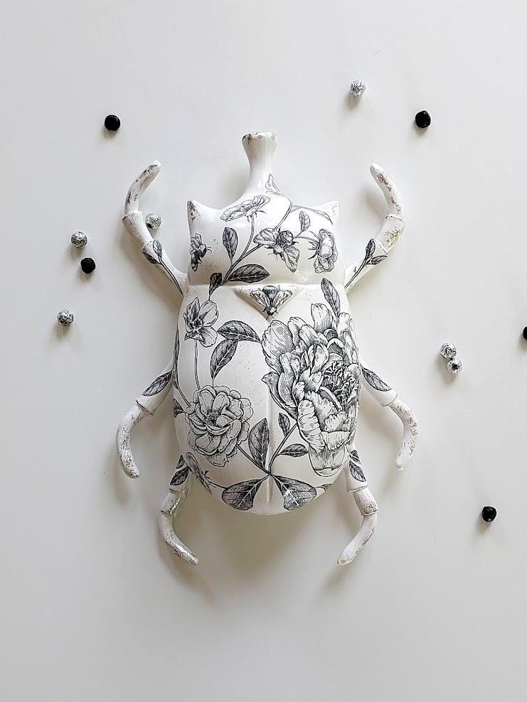 Sculpture Beetle, Home Decor, Interior Insect sculpture, Beetle Figurine, Gothic Beetle,Tattoo Beetle, Wall Decor, Handmade, Gothic Decor