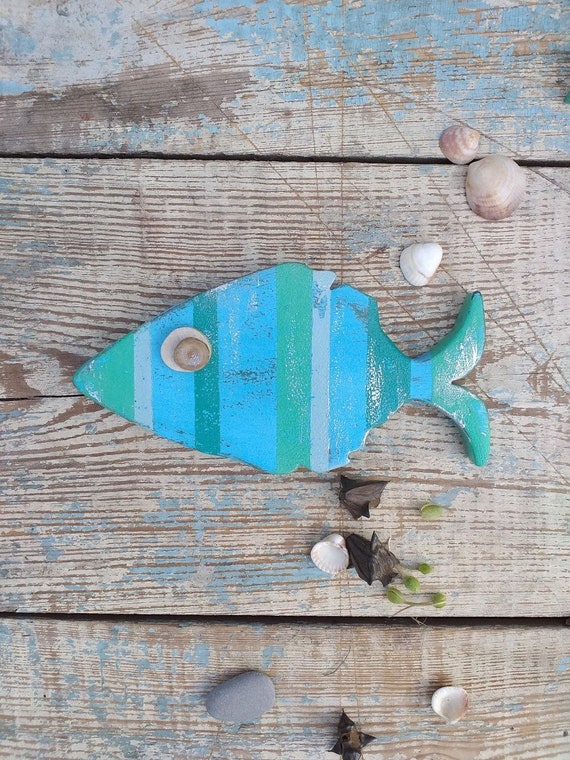 Wooden Fish Wall Decor Fish Decor Painted Fish Decor Fish Art Sea Art Fish  Wall Hanging 