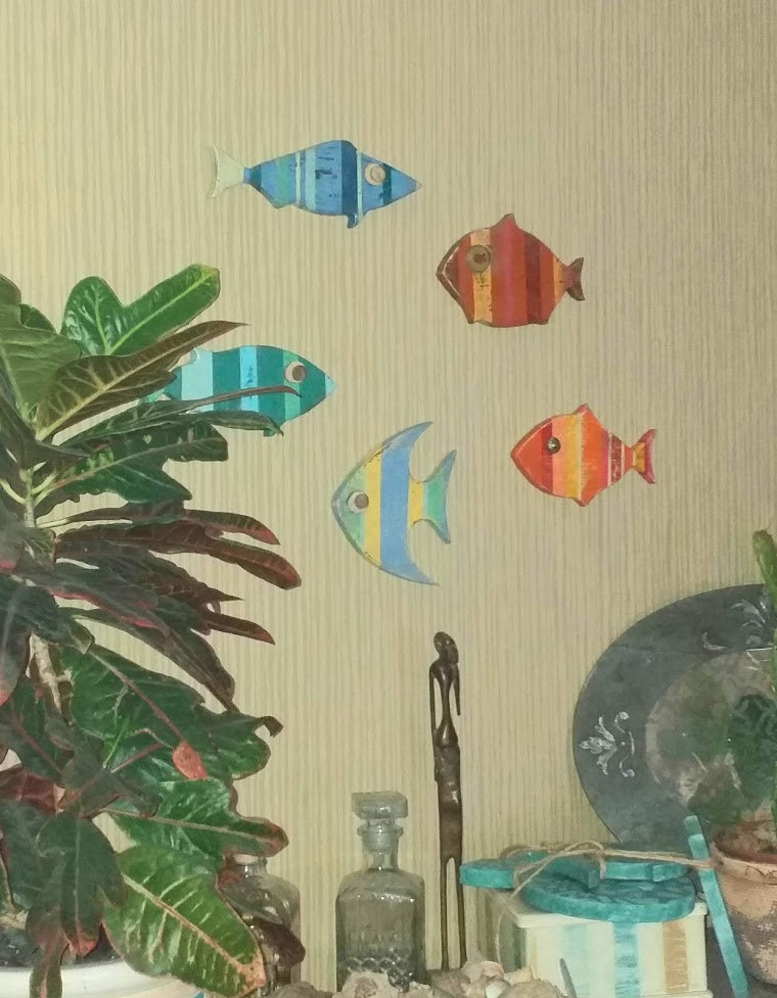 Fish Art, Tropical Fish Wall Art, Painted Fish Art, Wood Fish Wall