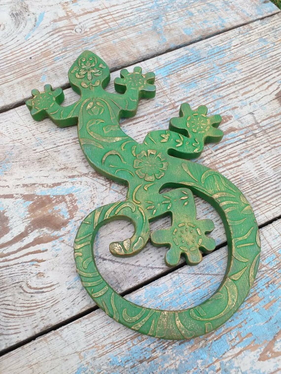 Wooden Gecko Wooden Lizard Wall Decor Wall Hanging Etsy Australia