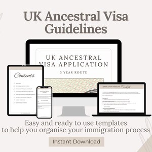 Planificadores de visas ancestrales del Reino Unido * Listas de verificación de inmigración * Presupuesto de visa * Cronograma de visa * Carta de invitación al anfitrión * Índice