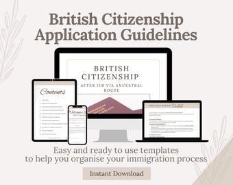 UK Citizenship Application Templates: Timeline, Checklist, & Guidelines (Digital Download)