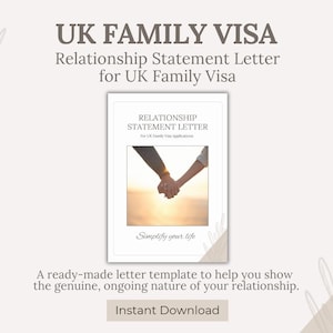 Beziehungs Statement Brief Vorlage für UKVisa | Familie, Ehepartner | Beziehung beweisen | | 2025 EU | Visa Vorlage