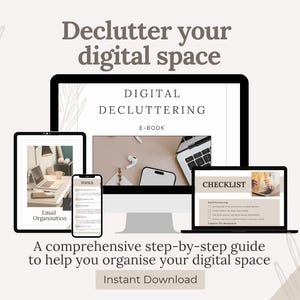 Digital Decluttering Guide | Email, Apps, Files (PDF Pattern)