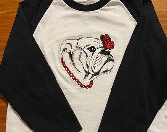 English Bulldog Raglan Embroidered 