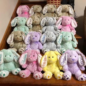 Personalized Plush Embroidered Bunny, Easter Bunny