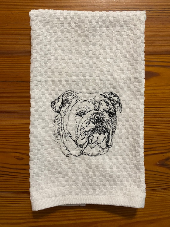 English Bulldog Tea Towel