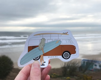 Surf camper sticker