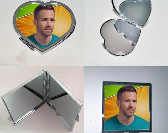 Ryan Reynolds Make-Up Mirror Compact Photo Fan Art Gift