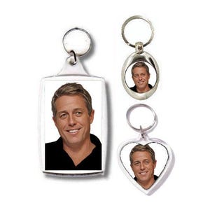 Hugh Grant Keyring Keychain Bag Tag Photo Fan Art Gift