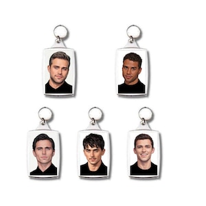 Celebrity Actor Keyring Keychain Bag Tag Fan Art Photo Gift